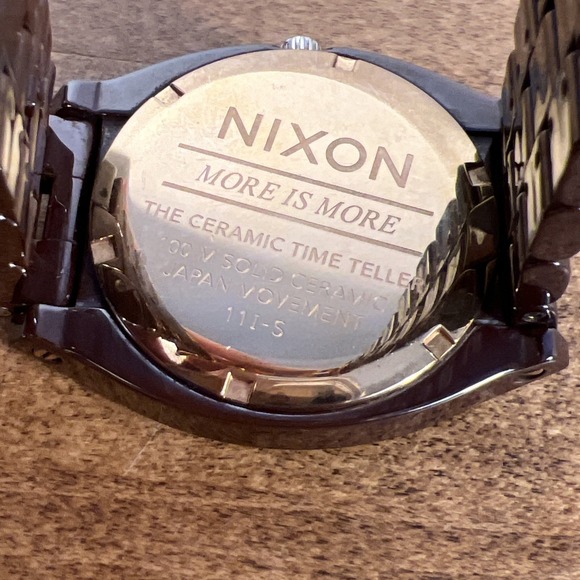 Nixon Men\'s The Time Teller Brown Ceramic‎ Quartz Watch - Untested Needs Battery main image 15
